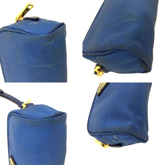 PRADA Logo Plate Nylon Cosmetic Pouch Bag /5P0357 - Picture 6 of 8